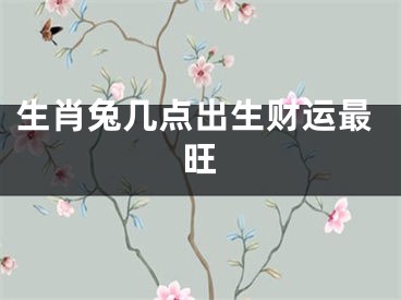 生肖兔几点出生财运最旺