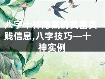 八字十神隐藏的贫富贵贱信息,八字技巧—十神实例
