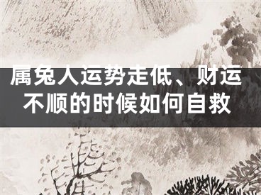 属兔人运势走低、财运不顺的时候如何自救