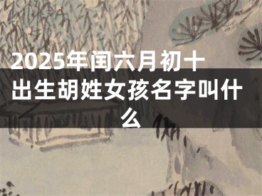 2025年闰六月初十出生胡姓女孩名字叫什么