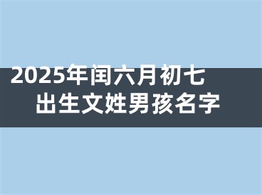 2025年闰六月初七出生文姓男孩名字