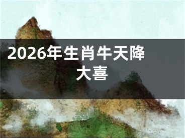 2026年生肖牛天降大喜