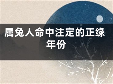 属兔人命中注定的正缘年份