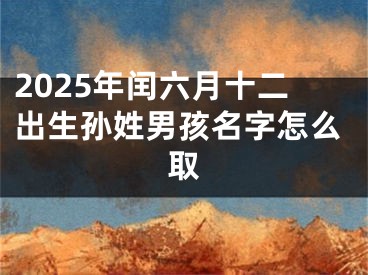 2025年闰六月十二出生孙姓男孩名字怎么取