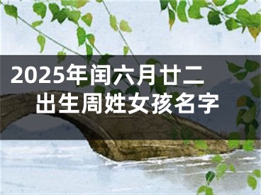 2025年闰六月廿二出生周姓女孩名字