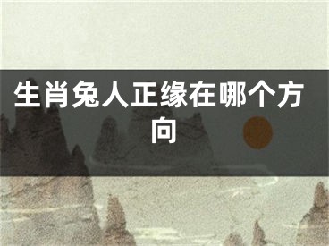 生肖兔人正缘在哪个方向