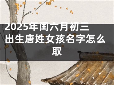 2025年闰六月初三出生唐姓女孩名字怎么取