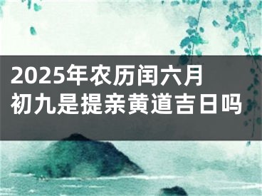 2025年农历闰六月初九是提亲黄道吉日吗