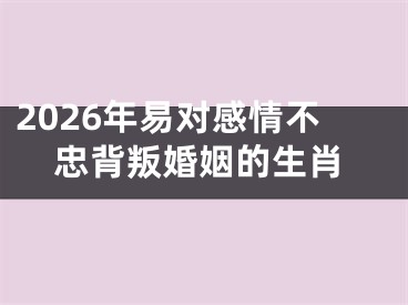 2026年易对感情不忠背叛婚姻的生肖