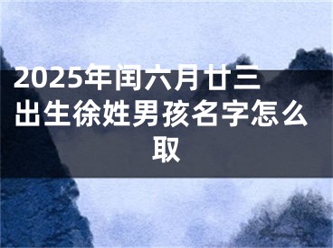 2025年闰六月廿三出生徐姓男孩名字怎么取
