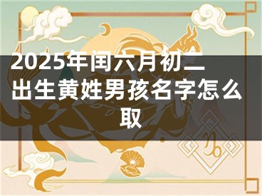 2025年闰六月初二出生黄姓男孩名字怎么取