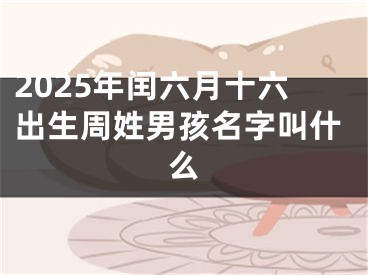 2025年闰六月十六出生周姓男孩名字叫什么