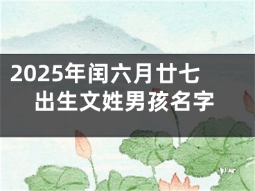 2025年闰六月廿七出生文姓男孩名字