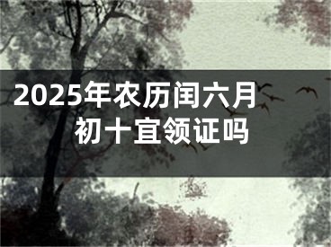 2025年农历闰六月初十宜领证吗