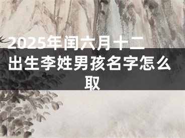 2025年闰六月十二出生李姓男孩名字怎么取