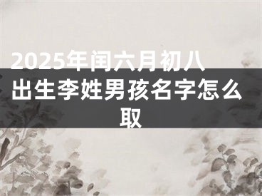 2025年闰六月初八出生李姓男孩名字怎么取