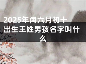 2025年闰六月初十出生王姓男孩名字叫什么