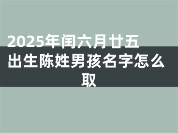 2025年闰六月廿五出生陈姓男孩名字怎么取