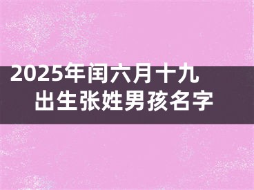 2025年闰六月十九出生张姓男孩名字