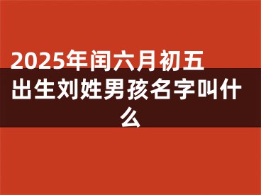 2025年闰六月初五出生刘姓男孩名字叫什么