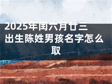2025年闰六月廿三出生陈姓男孩名字怎么取