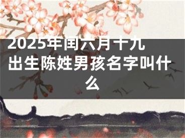 2025年闰六月十九出生陈姓男孩名字叫什么
