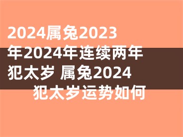 2024属兔2023年2024年连续两年犯太岁 属兔2024犯太岁运势如何