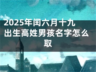 2025年闰六月十九出生高姓男孩名字怎么取