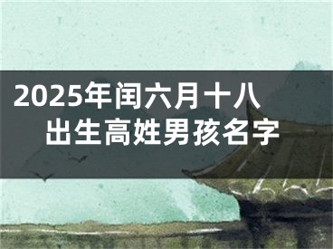 2025年闰六月十八出生高姓男孩名字