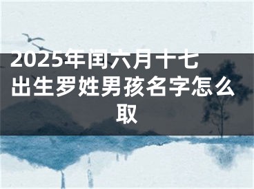 2025年闰六月十七出生罗姓男孩名字怎么取