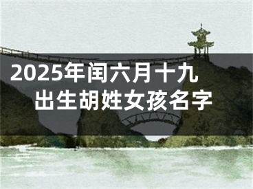 2025年闰六月十九出生胡姓女孩名字