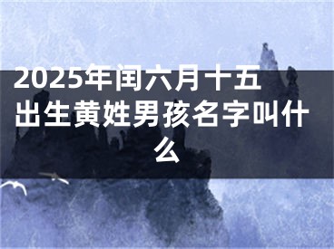 2025年闰六月十五出生黄姓男孩名字叫什么