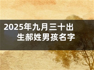 2025年九月三十出生郝姓男孩名字