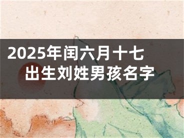 2025年闰六月十七出生刘姓男孩名字