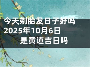 今天剃胎发日子好吗 2025年10月6日是黄道吉日吗