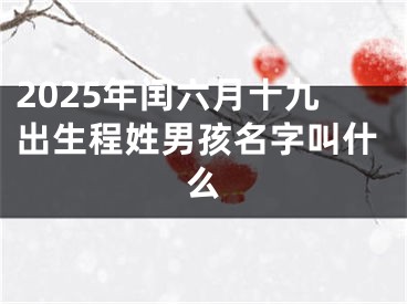 2025年闰六月十九出生程姓男孩名字叫什么