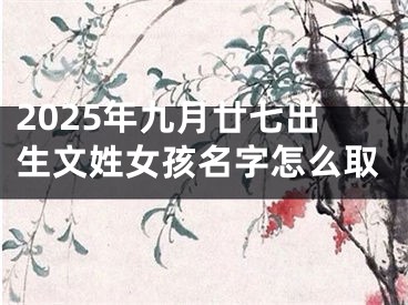 2025年九月廿七出生文姓女孩名字怎么取