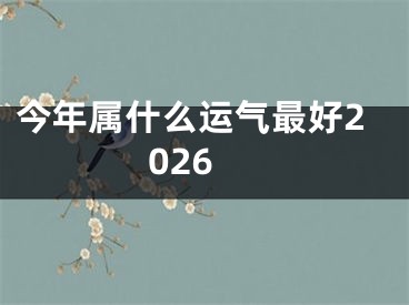 今年属什么运气最好2026