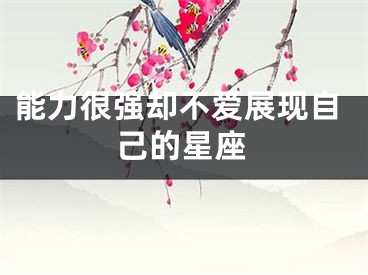 能力很强却不爱展现自己的星座