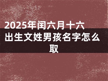 2025年闰六月十六出生文姓男孩名字怎么取