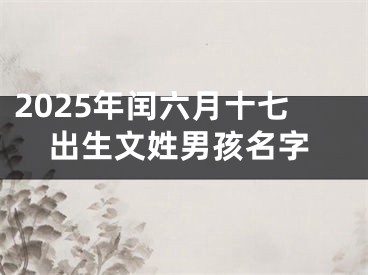 2025年闰六月十七出生文姓男孩名字