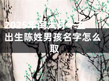 2025年闰六月十五出生陈姓男孩名字怎么取