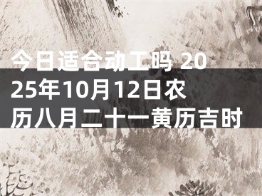 今日适合动工吗 2025年10月12日农历八月二十一黄历吉时
