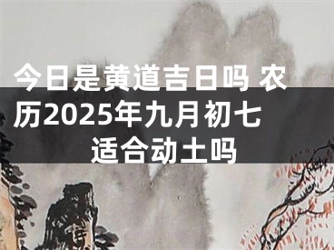 今日是黄道吉日吗 农历2025年九月初七适合动土吗