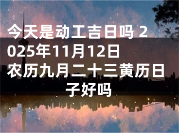 今天是动工吉日吗 2025年11月12日农历九月二十三黄历日子好吗