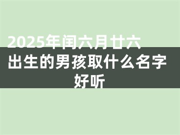 2025年闰六月廿六出生的男孩取什么名字好听