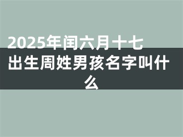 2025年闰六月十七出生周姓男孩名字叫什么