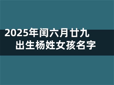 2025年闰六月廿九出生杨姓女孩名字