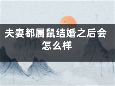 夫妻都属鼠结婚之后会怎么样