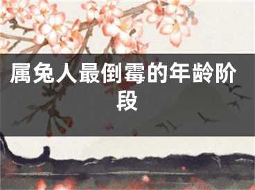 属兔人最倒霉的年龄阶段